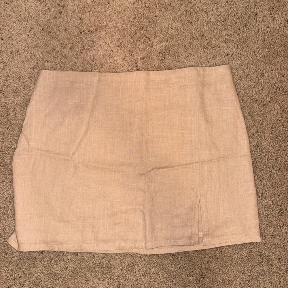 Lulu's Elegant Tan Mini Skirt